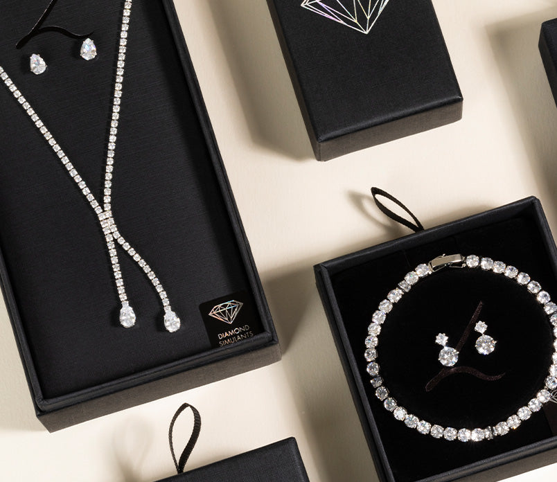 Silver Diamond Simulant Infinity Necklace & Earrings Set - Lovisa