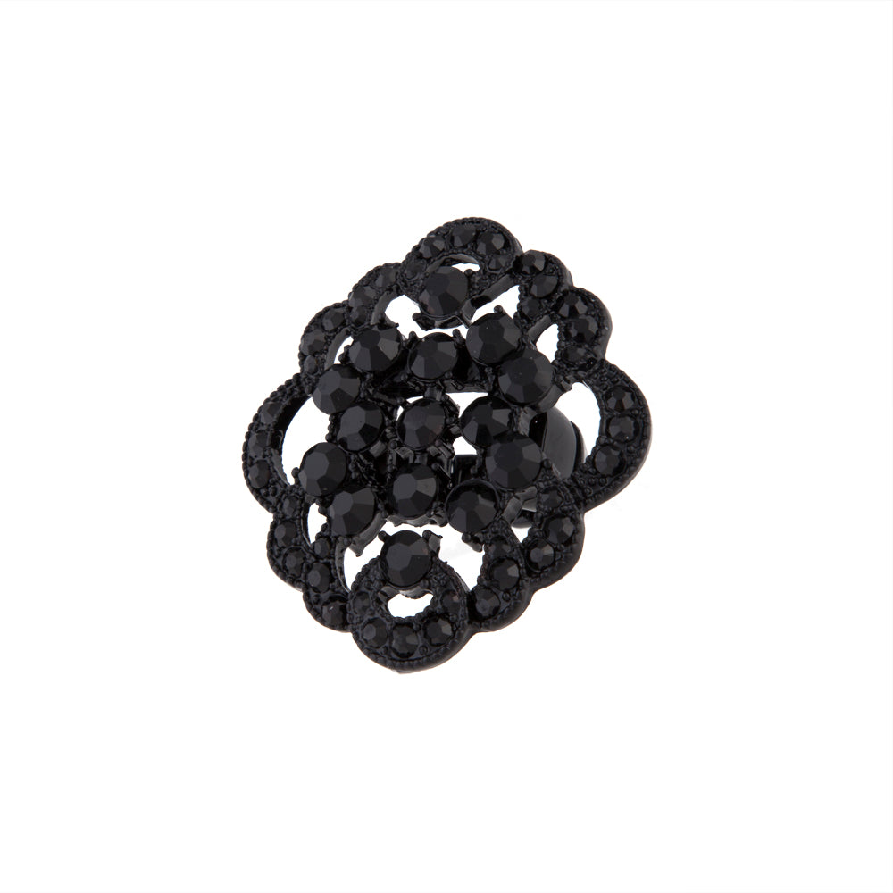 Black Oversized Filigree Ring
