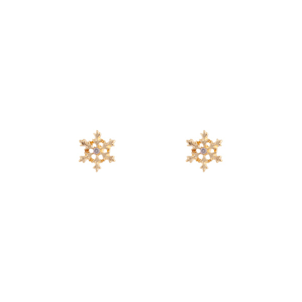 Gold Snowflake Stud Earrings