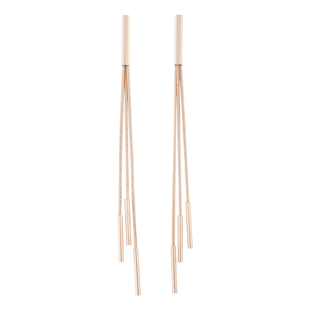 Gold Trio Snake Chain Drop Earrings
