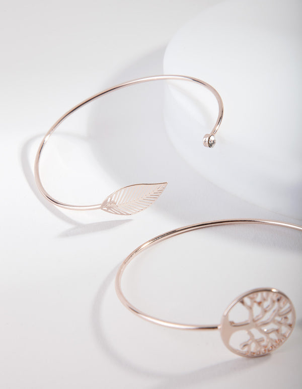 Rose Gold Tree Of Life Bangle Pack