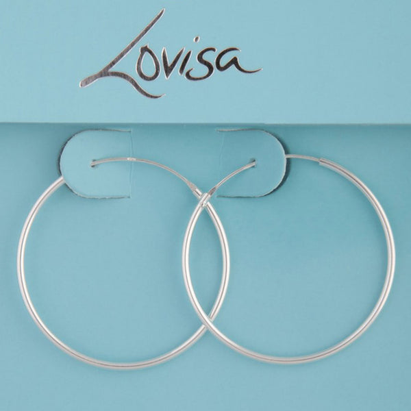 Sterling Silver Fine 3cm Hoop Earrings