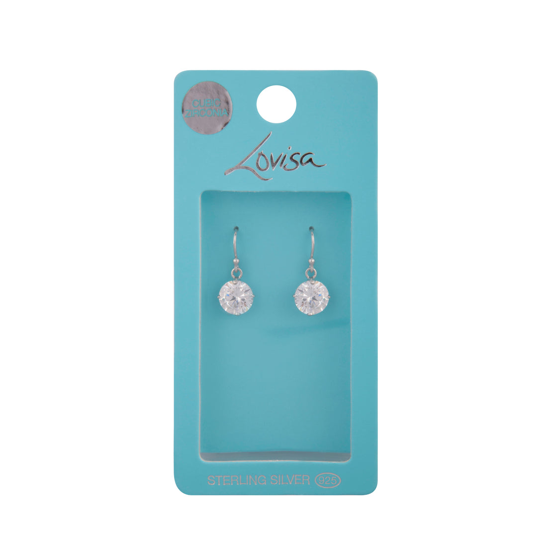 Sterling Silver Cubic Zirconia Stone Drop Earrings