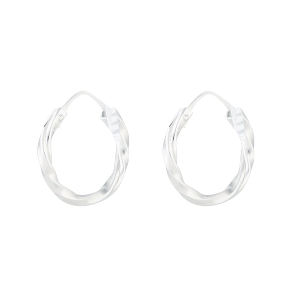 Sterling Silver Twist Hoop Earrings