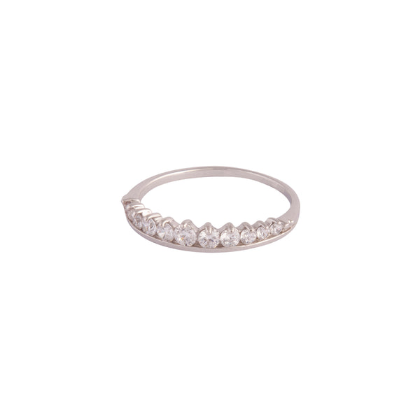 Sterling Silver Diamante Crown Ring