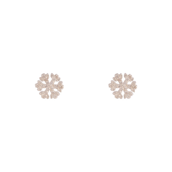Sterling Silver Diamante Snowflake Stud Earrings