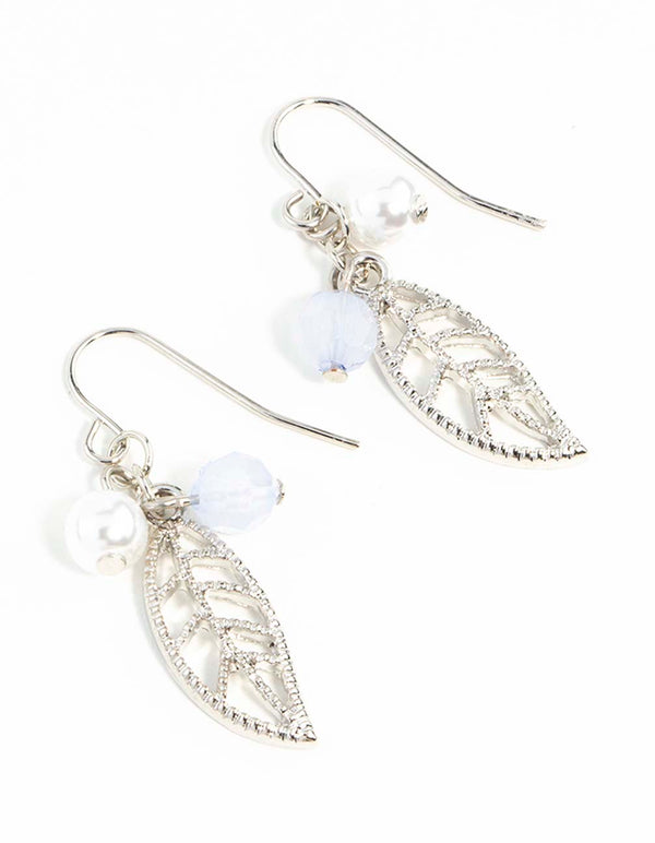 Silver Leaf Drop Earrings