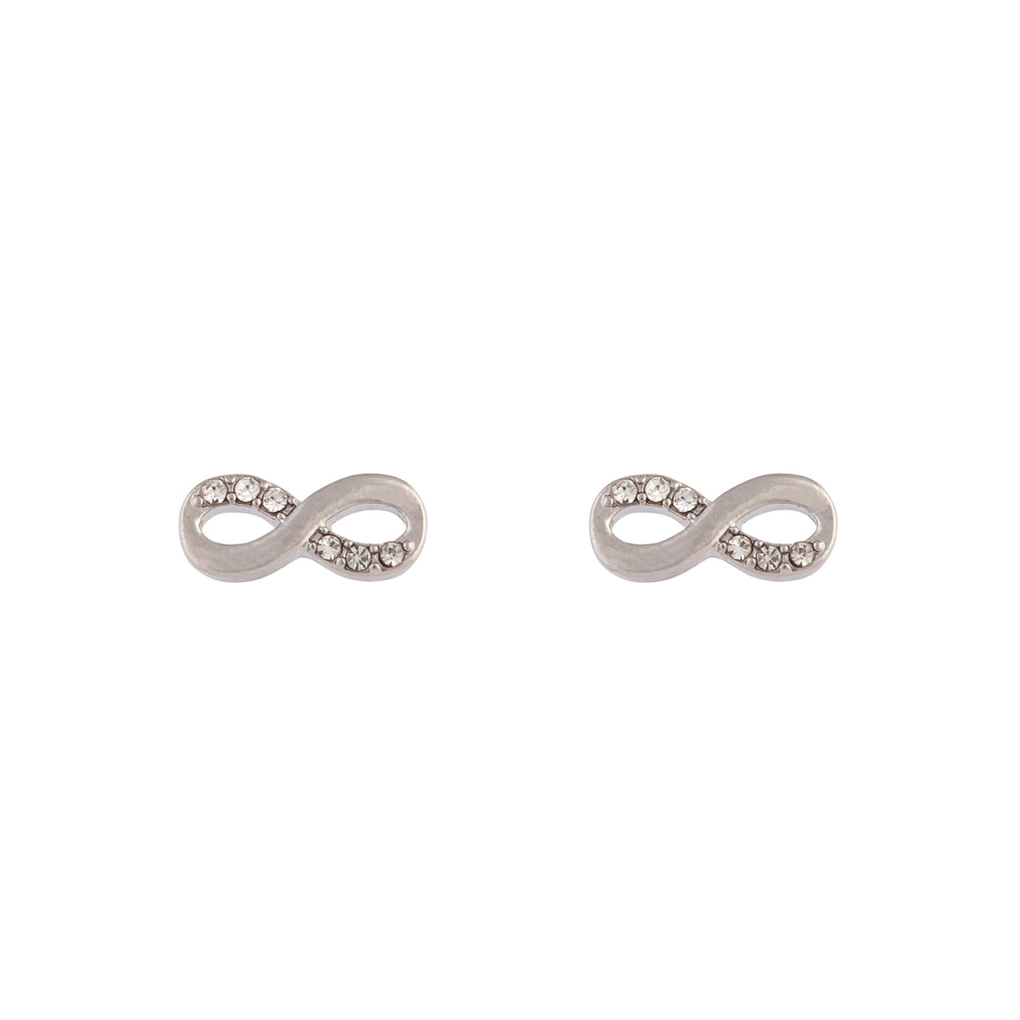 Silver Infinity Diamante Earrings