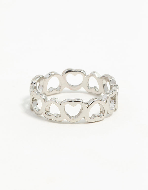 Silver Multi Heart Ring