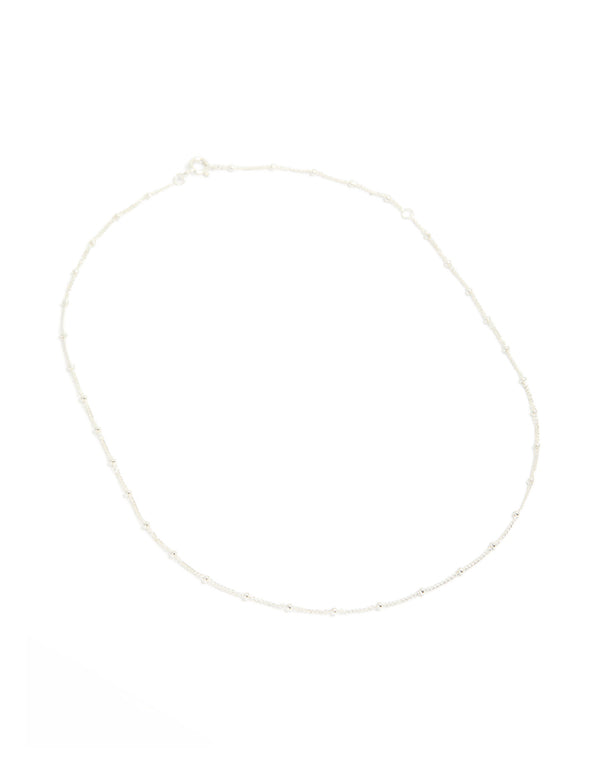Sterling Silver Fine Ball Chain Choker