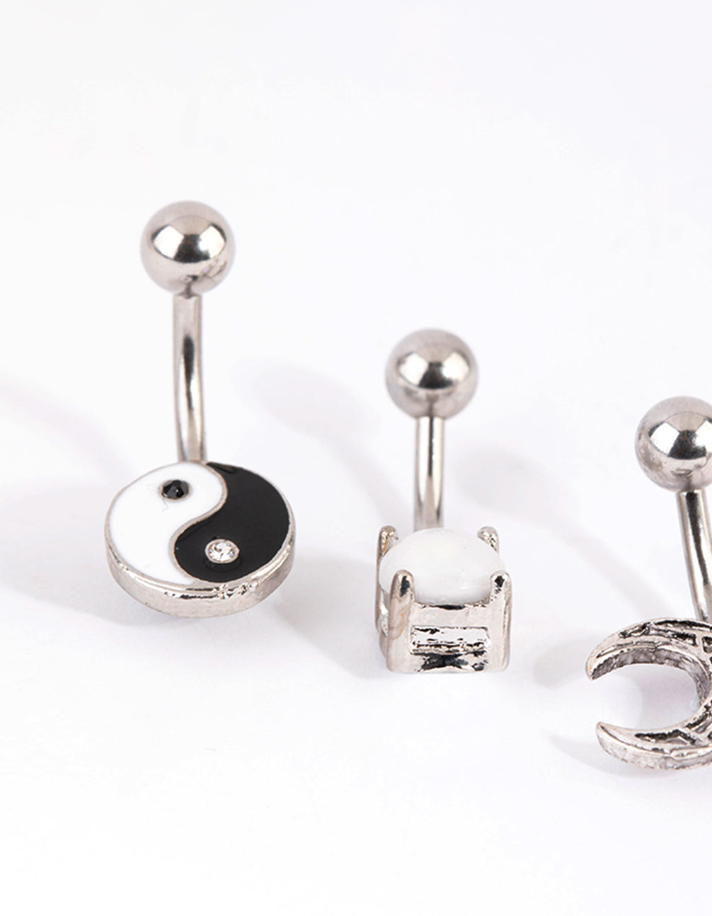 Surgical Steel Yin & Yang Belly Bar 4-Pack