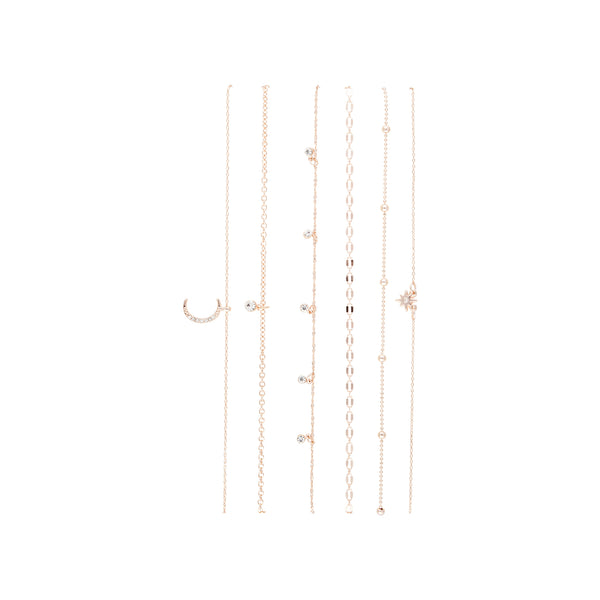 Rose Gold Celestial Fine Choker 6-Pack
