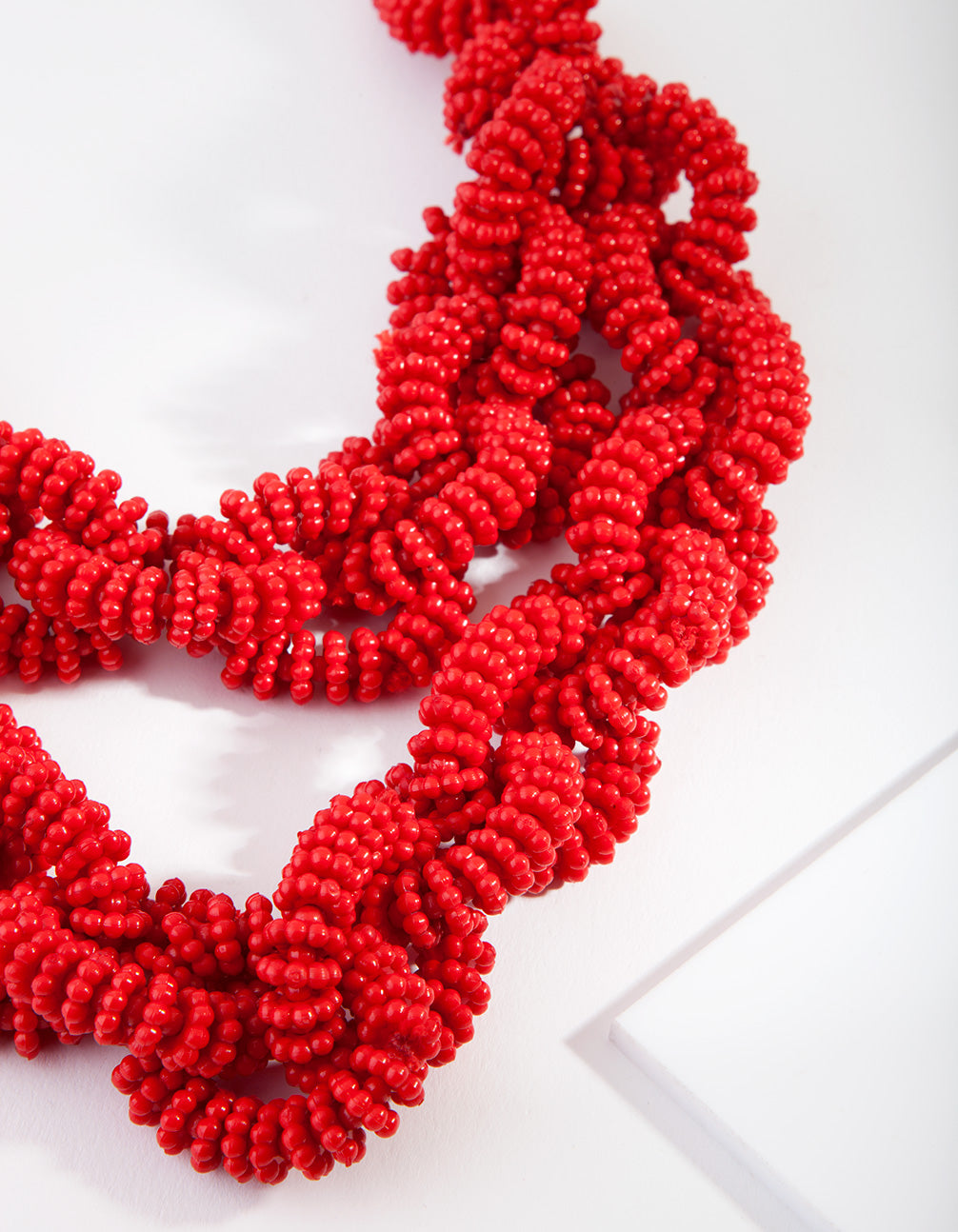Silver Seed Bead Linked Necklace