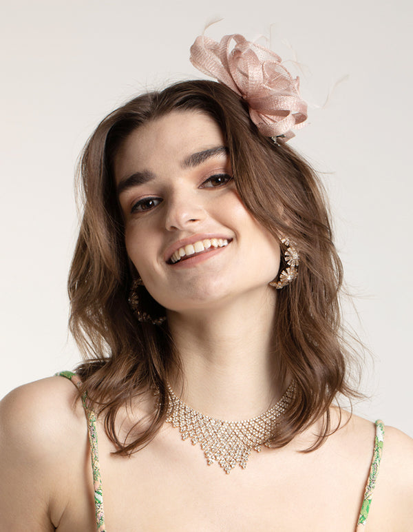 Pink Swirl & Feather Clip