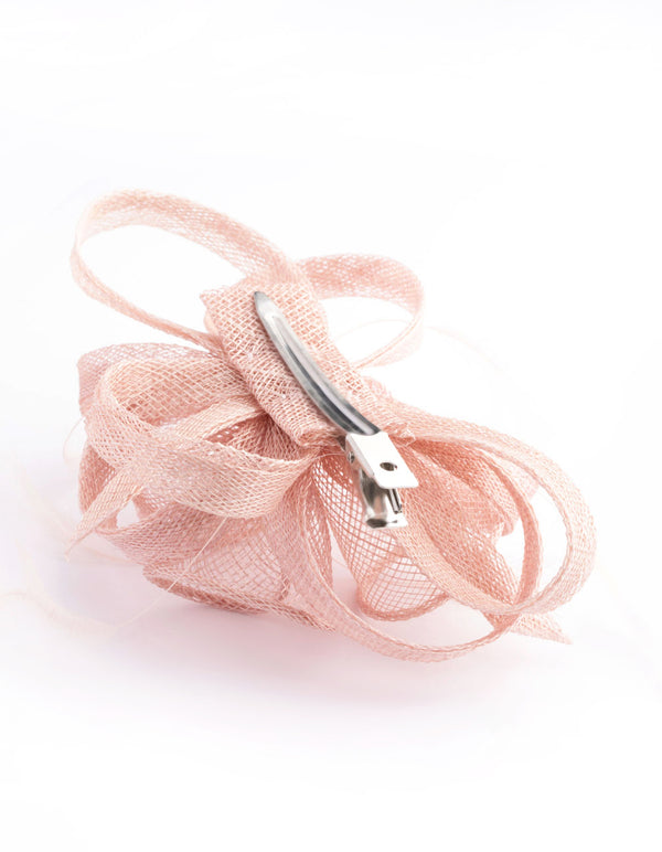 Pink Swirl & Feather Clip