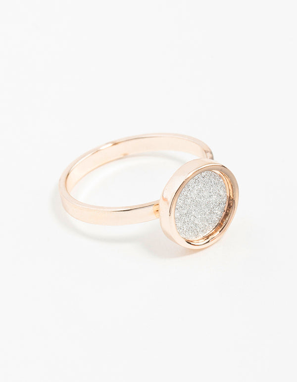 Rose Gold Circle Glitter Paper Ring