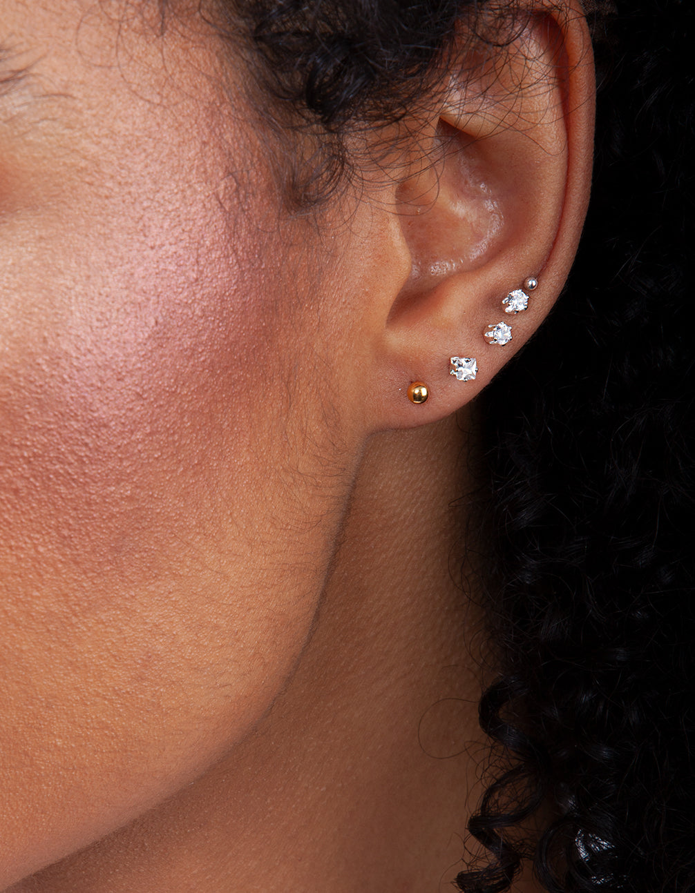 Gold Plated Sterling Silver 3mm Ball Stud Earrings