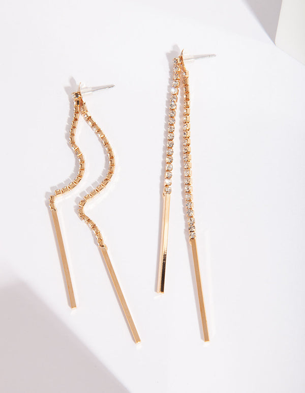 Gold Cup Chain Drop Earrings