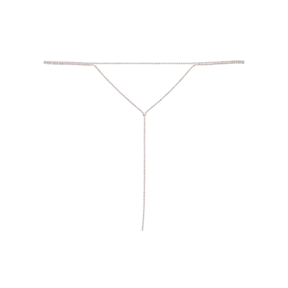 Silver Cup Chain Diamante Layered Choker