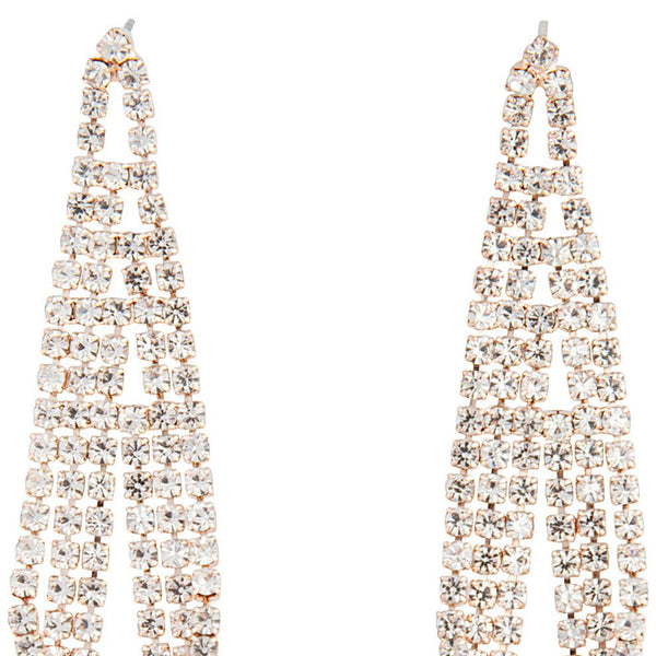 Rose Gold Gradual Loop Cup Chain Earrings