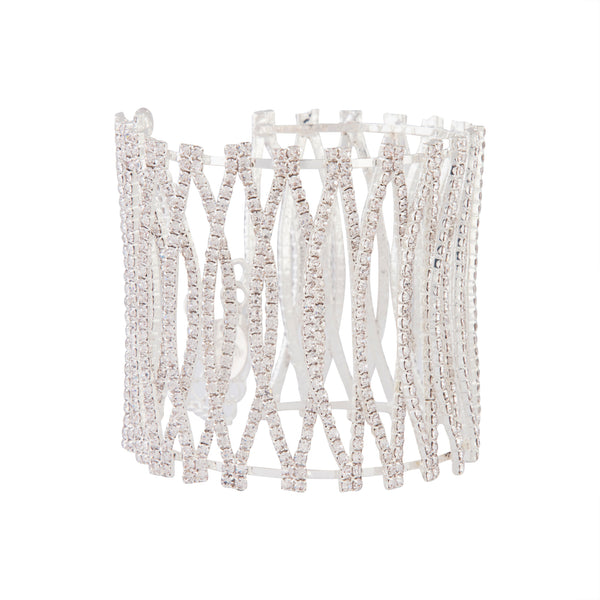 Silver 3D Curve Cup Chain Cuff