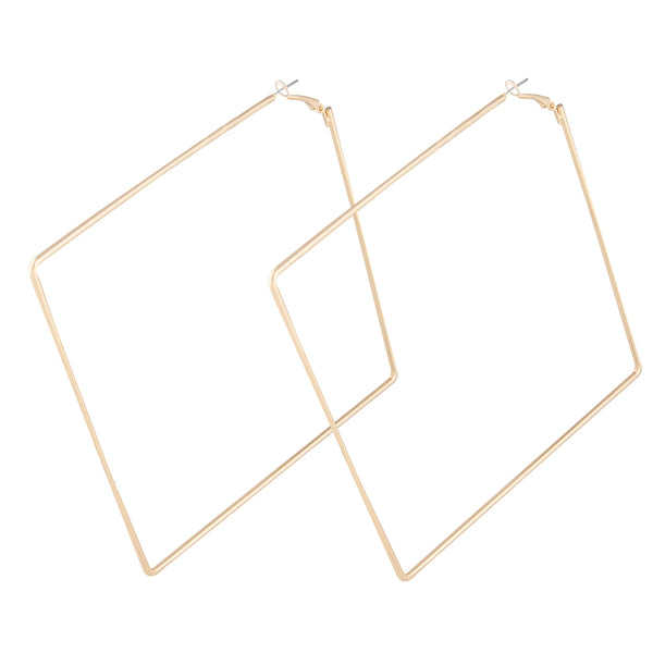 Oversized Gold Square Hoop Earrings