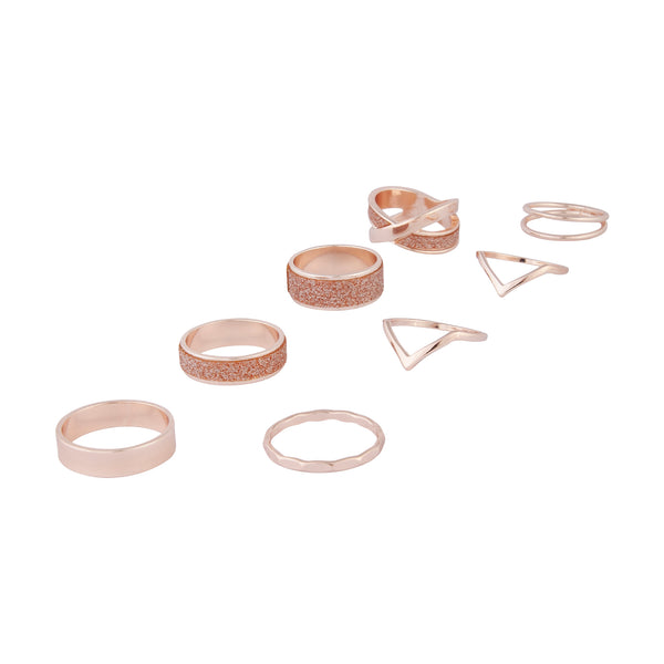 Rose Gold Ultimate Glitter Ring 8-Pack