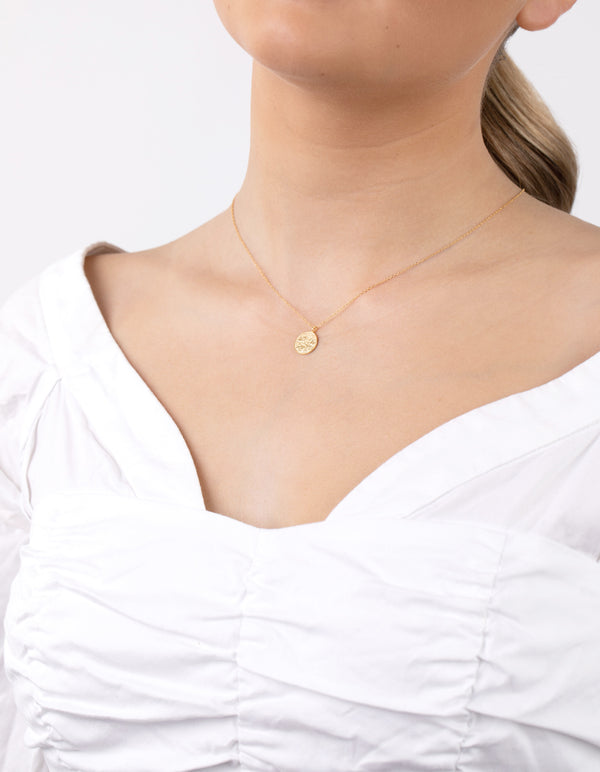 Gold Plated Sterling Silver Sixpence Necklace
