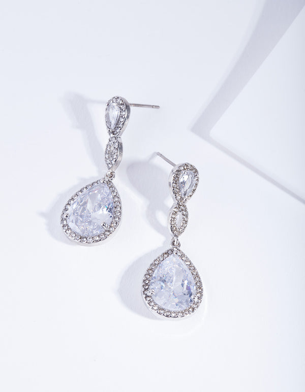 Crystal Twist Teardrop Earring