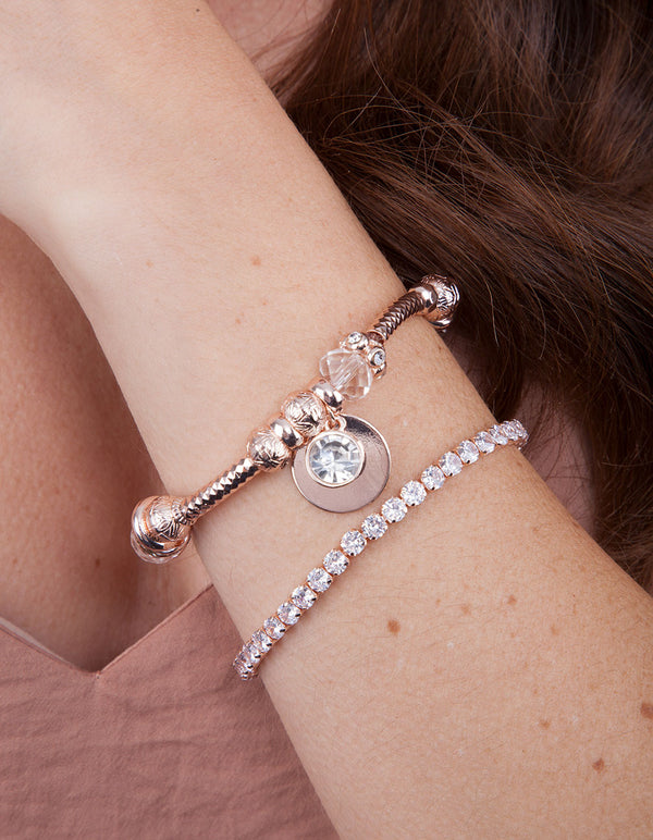 Rose Gold Multi Bead Bracelet