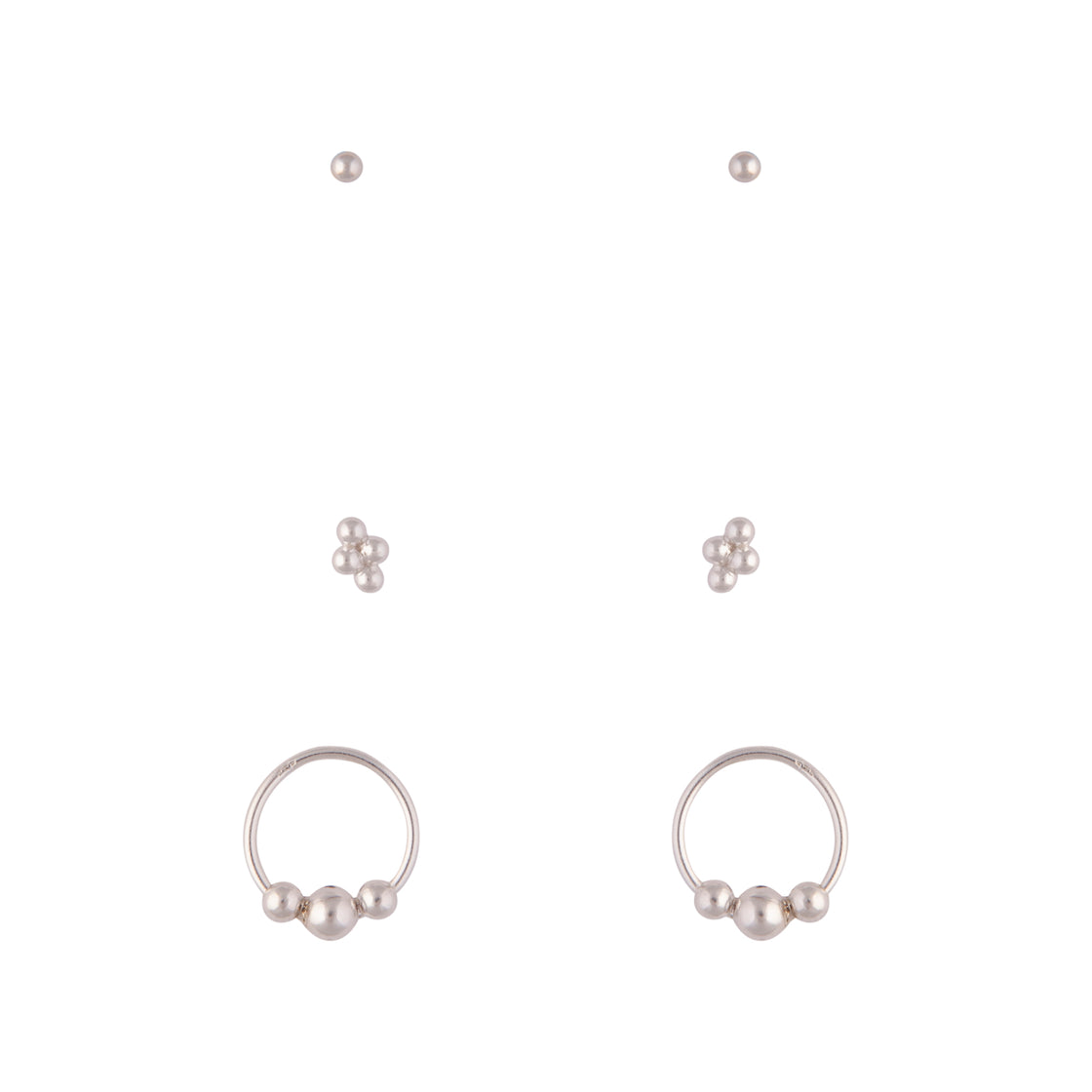 Sterling Silver Ball Cluster Earring Pack