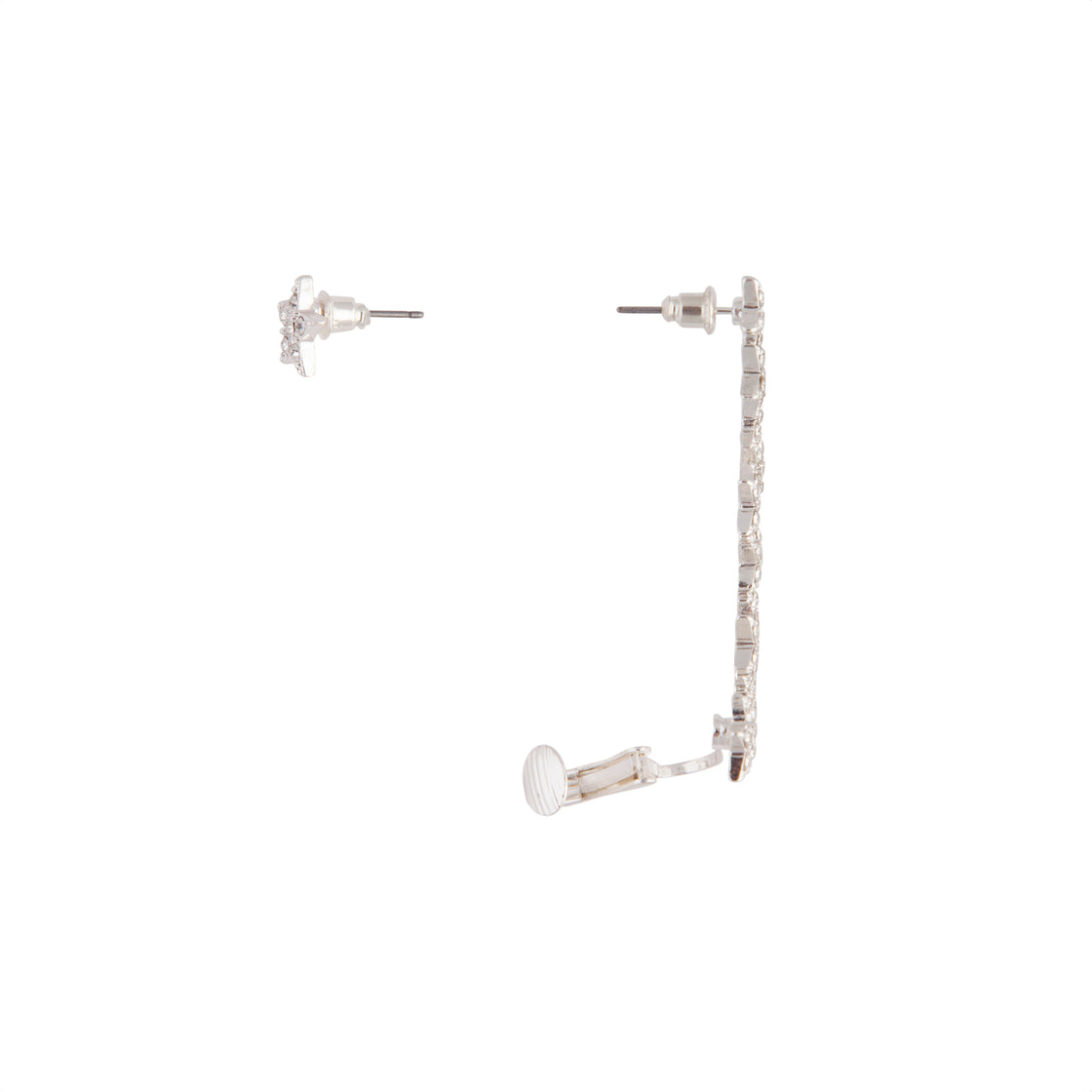 Silver Star Cuff Earrings