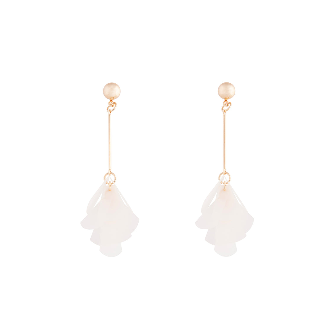 Gold Stick Sequin Cluster Earrings