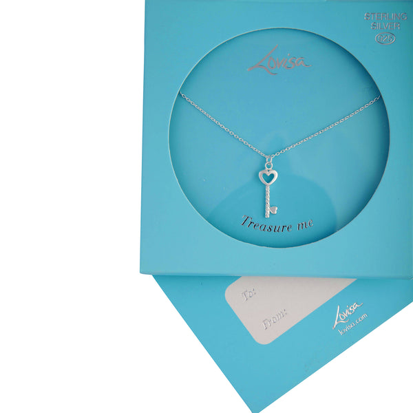 Sterling Silver Key Pendant Necklace