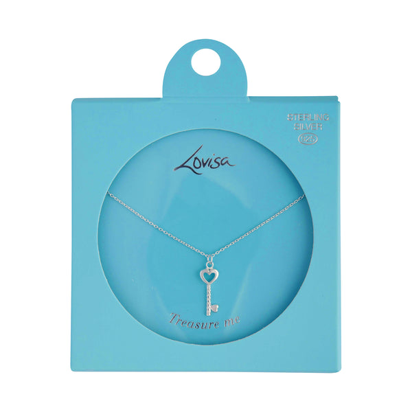 Sterling Silver Key Pendant Necklace