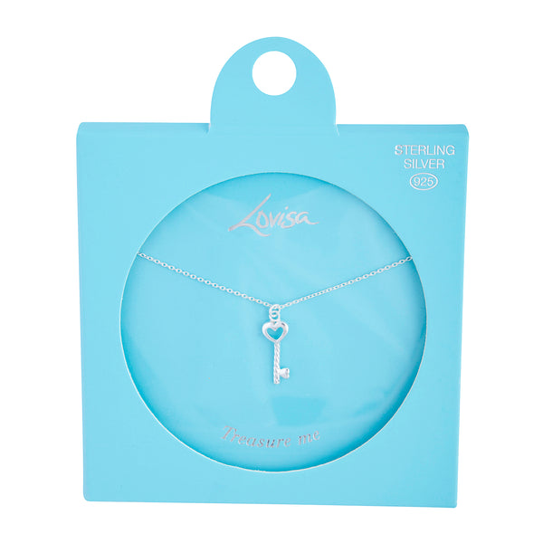 Sterling Silver Key Pendant Necklace