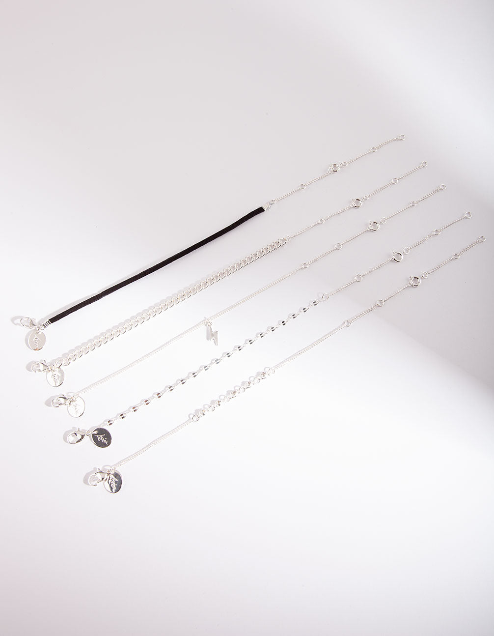 Lightning Bolt Silver Bracelet & Anklet Pack