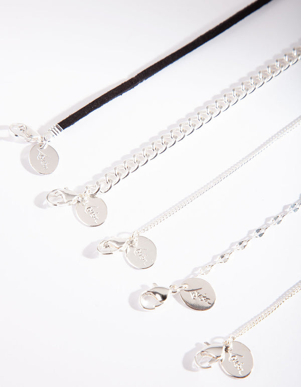 Lightning Bolt Silver Bracelet & Anklet Pack