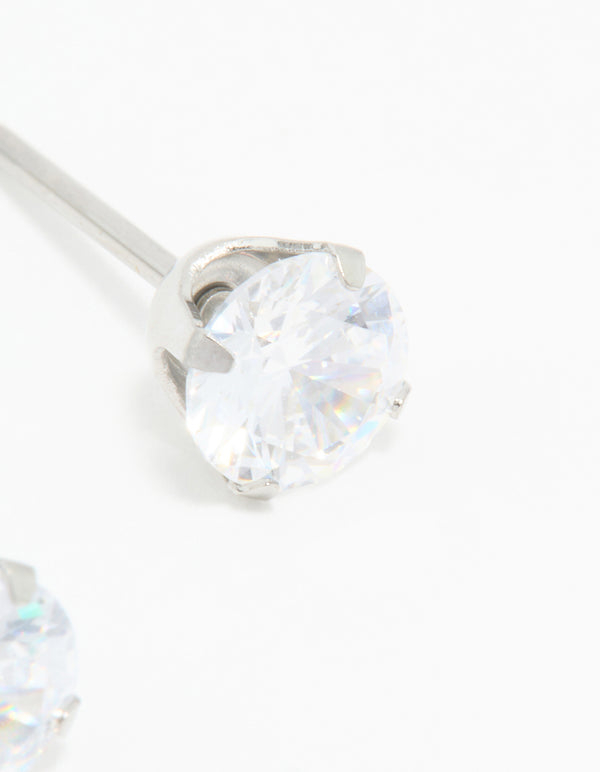 Surgical Stainless Steel 5MM Cubic Zirconia Piercing Stud