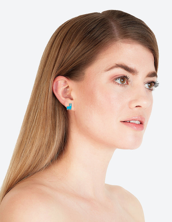 Glitter Llama Stud Earrings