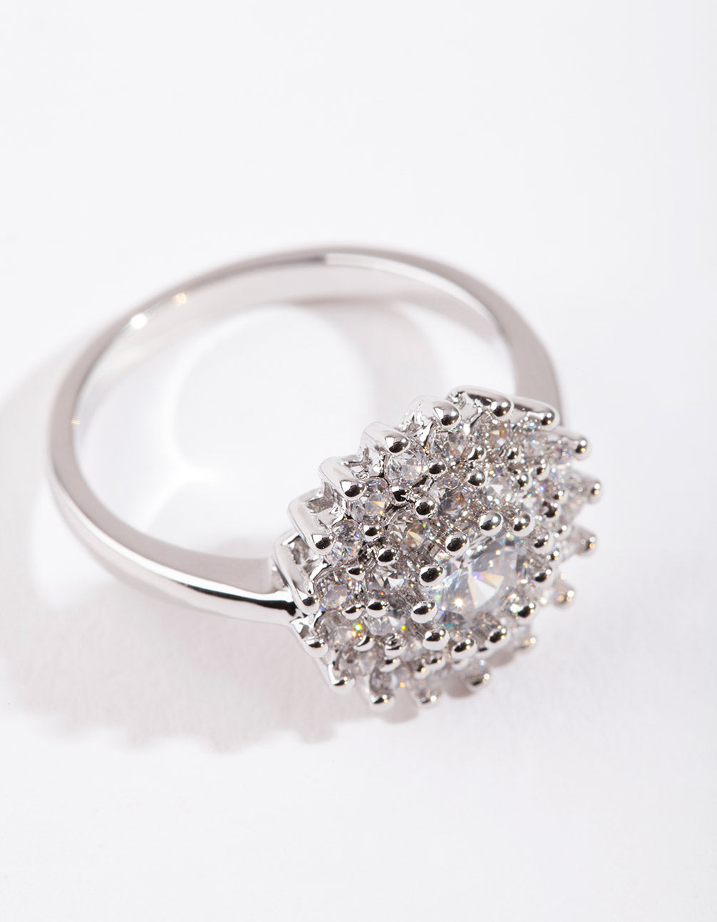 Silver Cubic Zirconia Round Surround Ring