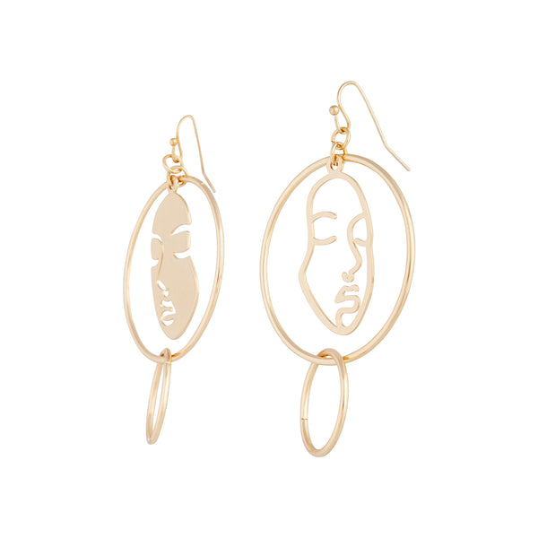 Gold Shadow Inverse Earrings
