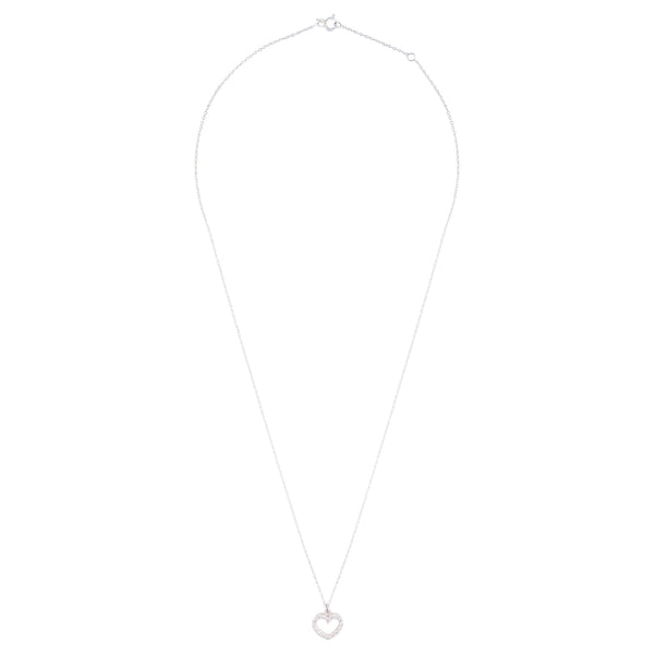 Sterling Silver Diamante Heart Necklace