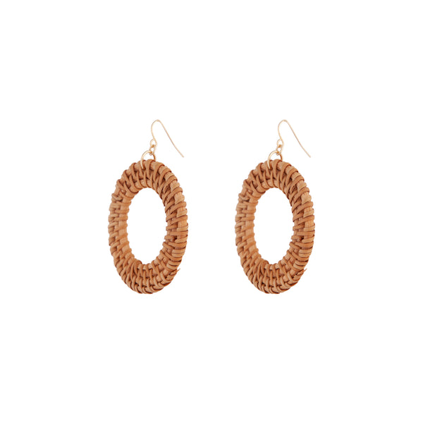 Raffia Circle Drop Earrings