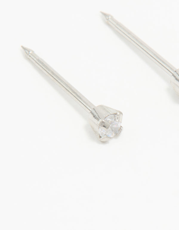 Surgical Steel Cubic Zirconia Piercing Stud 2mm