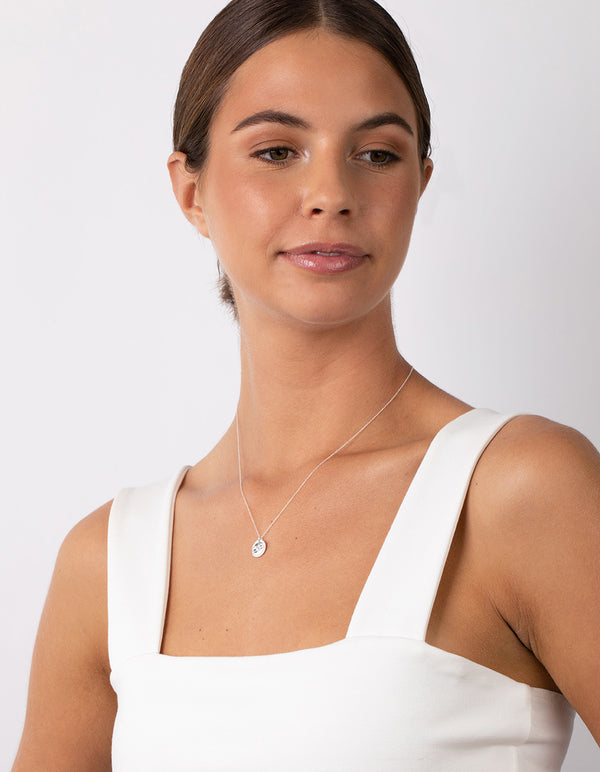 Sterling Silver Diamante Compass Necklace