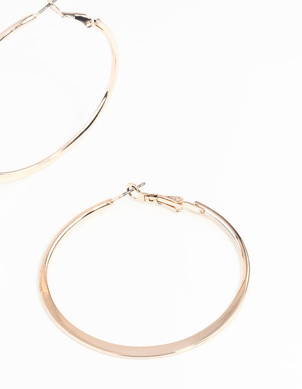 Flat Mixed Plating Hoop Earrings