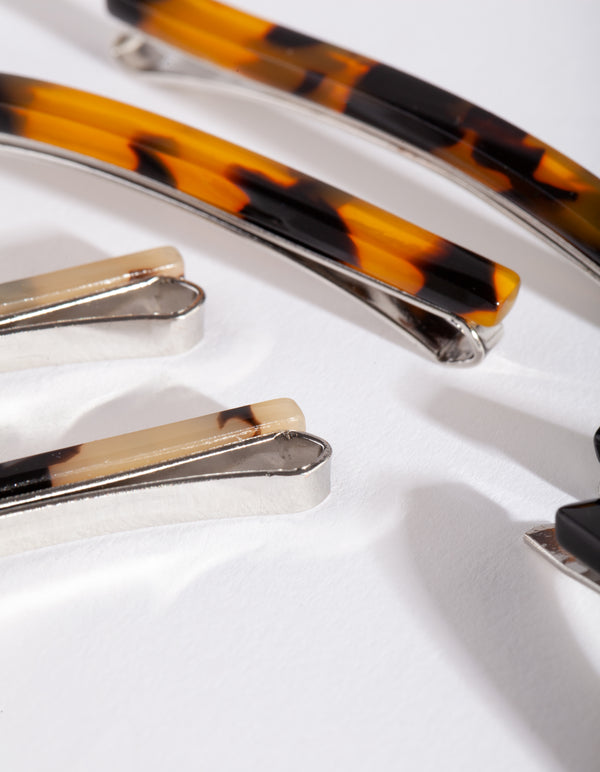 Tortoiseshell Black Clip 6-Pack