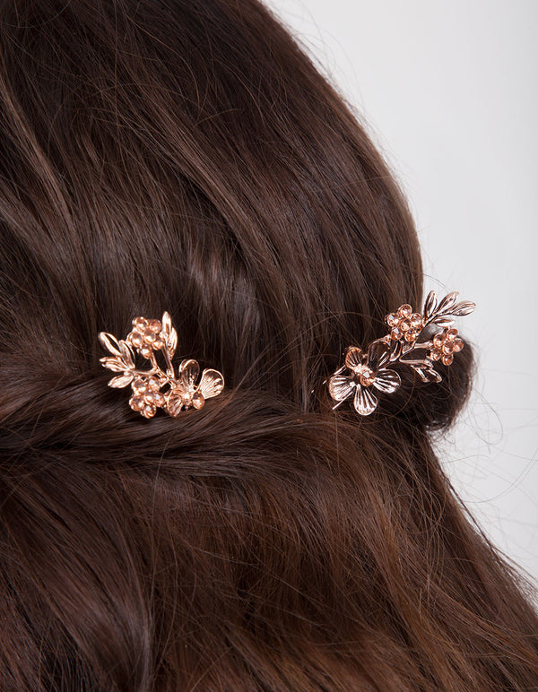 Rose Gold Flower Pins