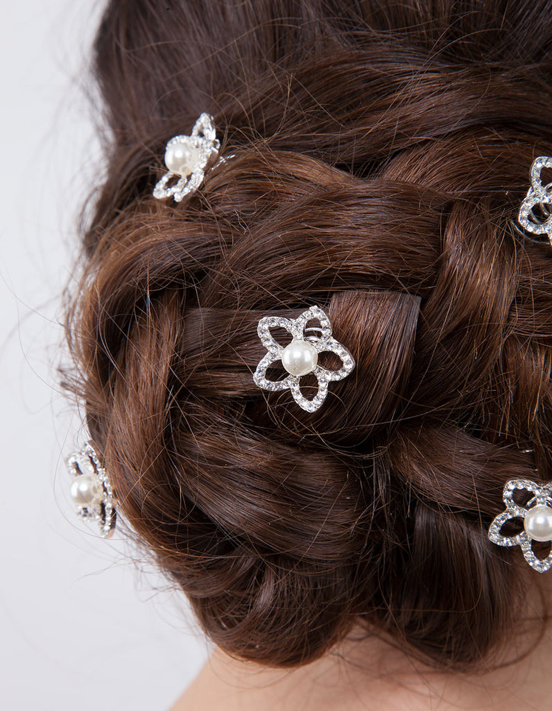 Flower Pearl Hair Jewels 6-Pack Lovisa